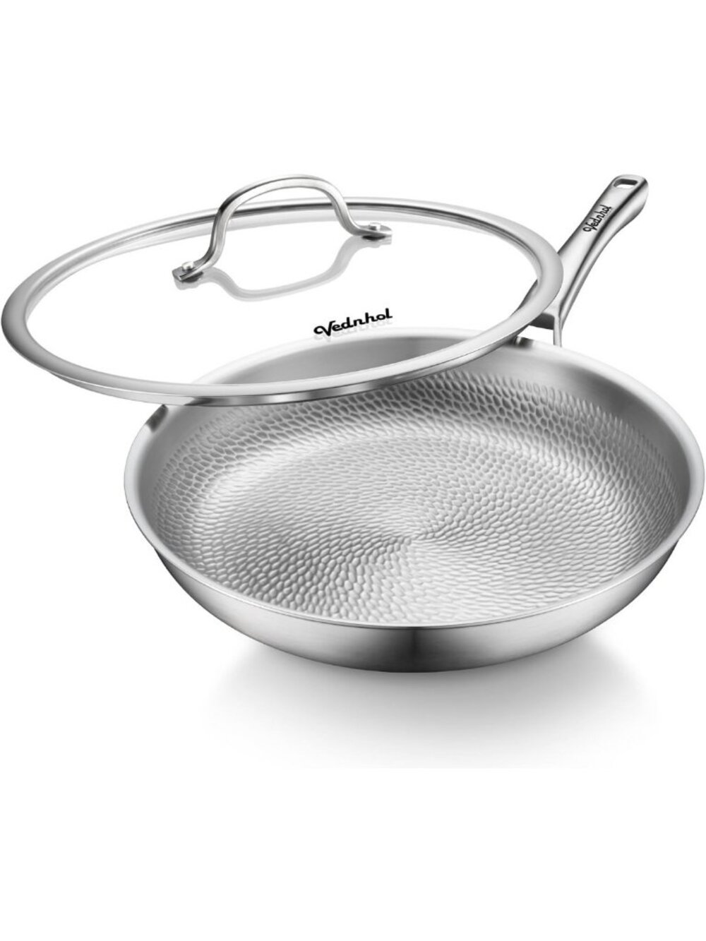 12-Inch Non-Toxic Titanium Skillet with Lid - Durable, Lightweight Cooking Pan